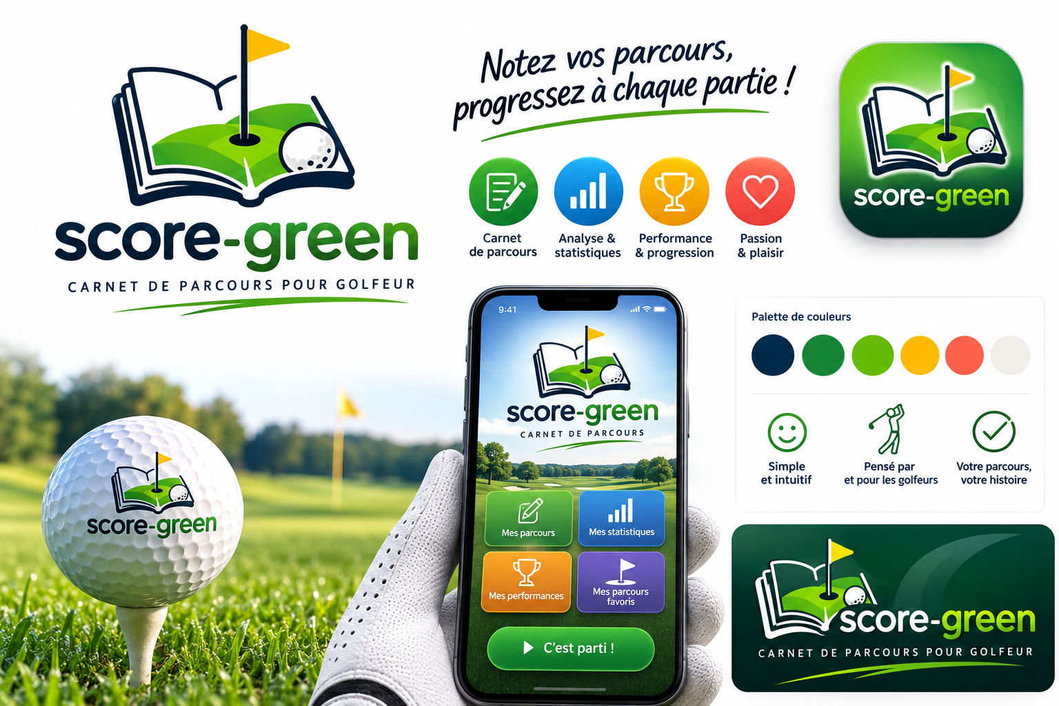 score-green — carnet de parcours pour golfeur